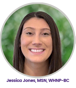 Jessica jones, msn, whnp-bc provider photo with name displayed below.