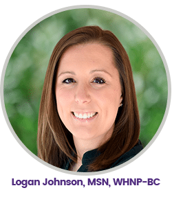 Logan johnson professional headshot with green background at women’s health of central virginia